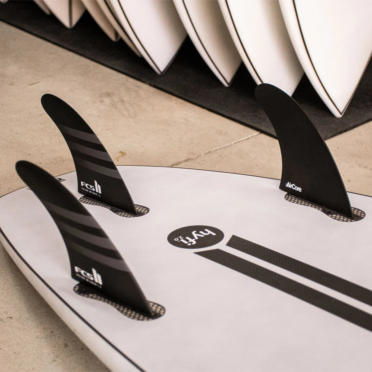 FCS II Julian Wilson Thruster Fins Black Black - Jungle Surf Store - Bali - Indonesia